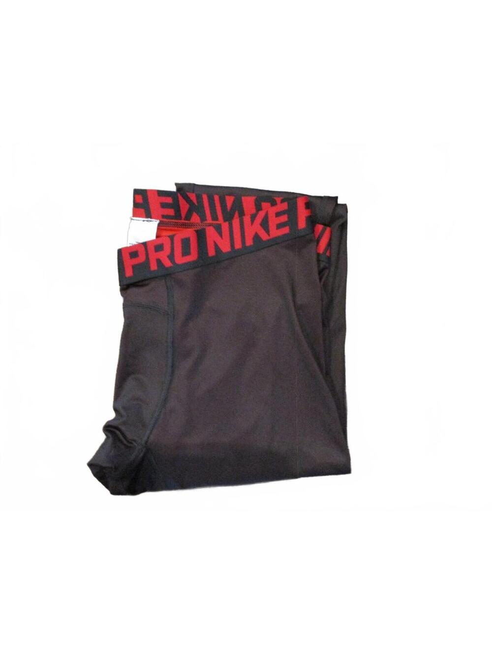 Nike Pro Men Black Red Compression Tights Leggings 2XL 443449-057